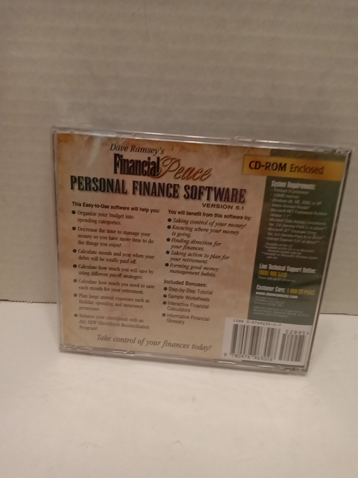 Dave Ramsey’s Financial Peace Personal Finance Software CD-ROM Version 5.1 New