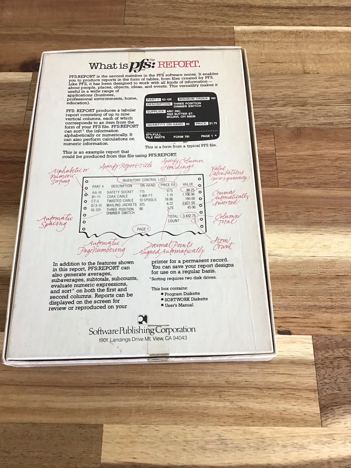 Vintage Apple II PFS Report System Software