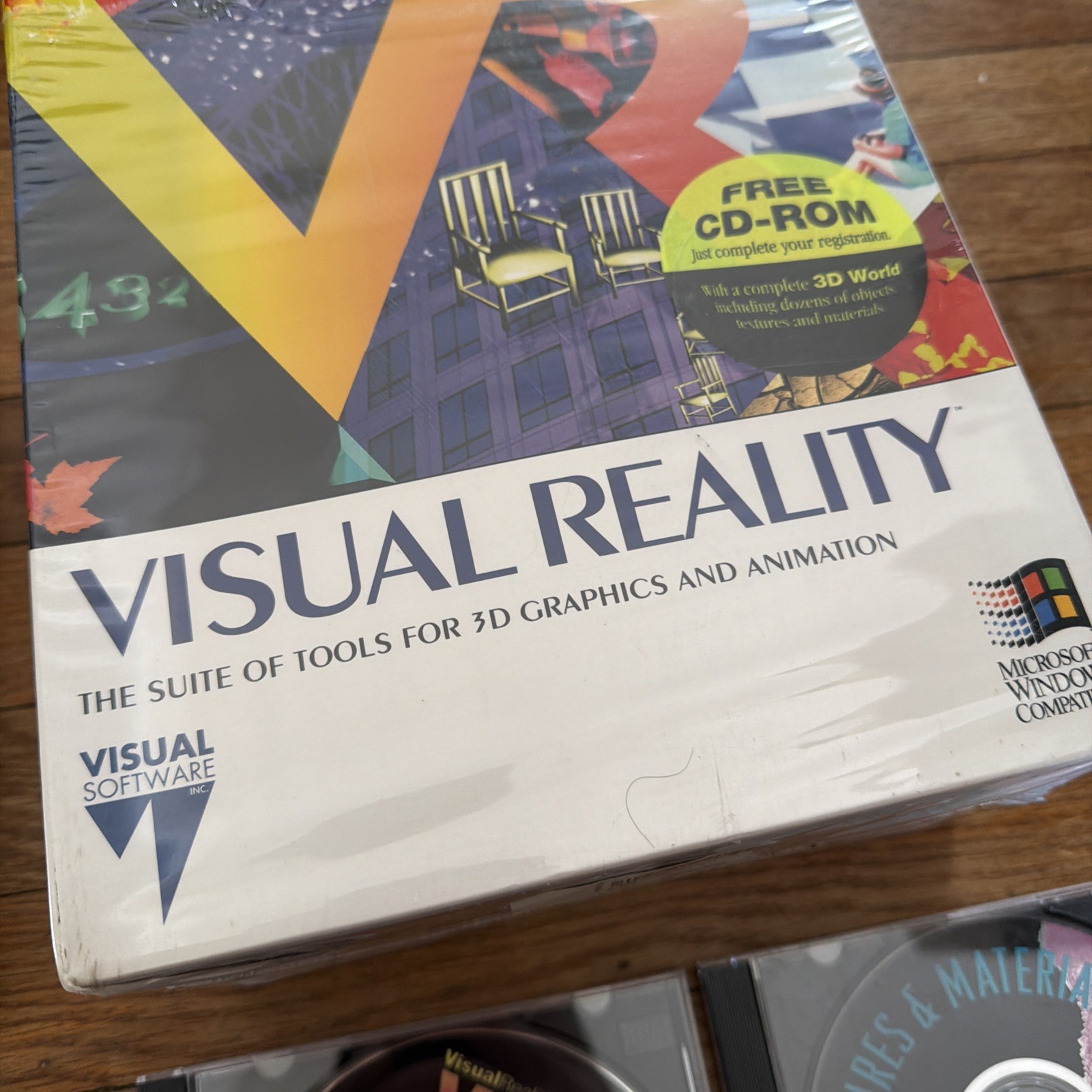 VR Visual Reality by Visual Software Inc Big Box PC / IBM Microsoft Windows CIB