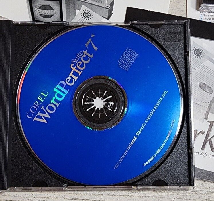 Vintage Corel WordPerfect 7 Suite Software For Windows 95