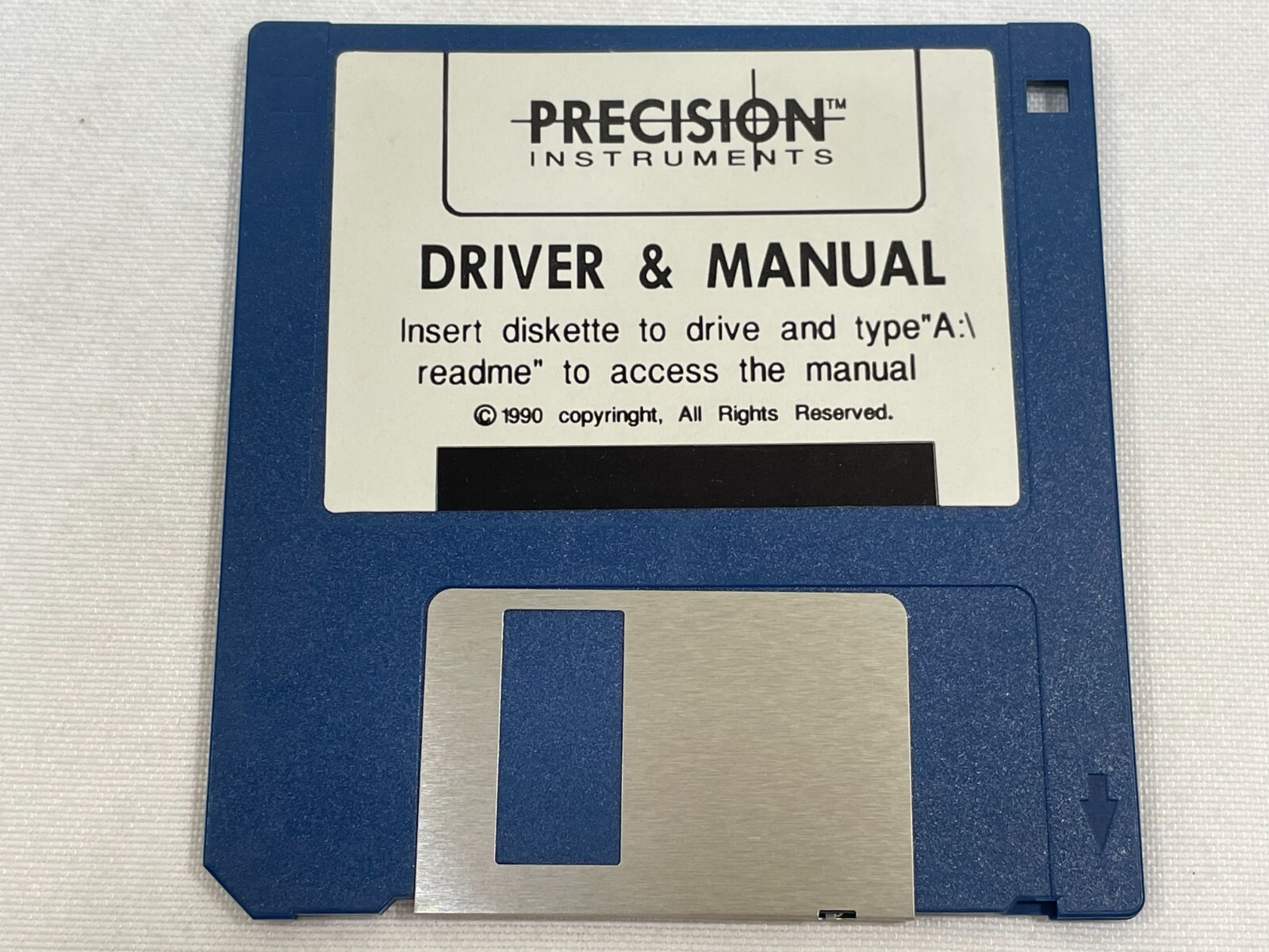 Vintage 1990 Precision Instruments Driver & Manual Windows 3.5″ Floppy Disk Blue