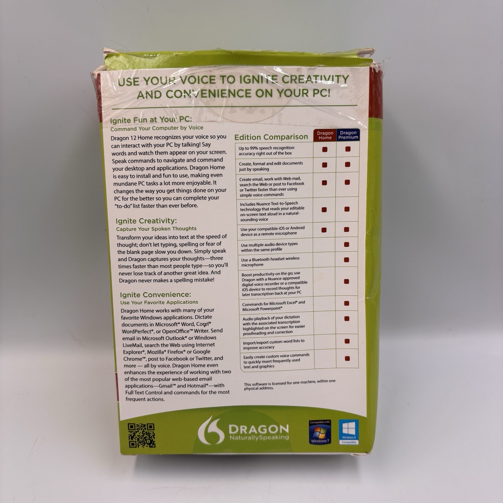Dragon Naturally Speaking Home Edition version 12 Complete- New Open Box
