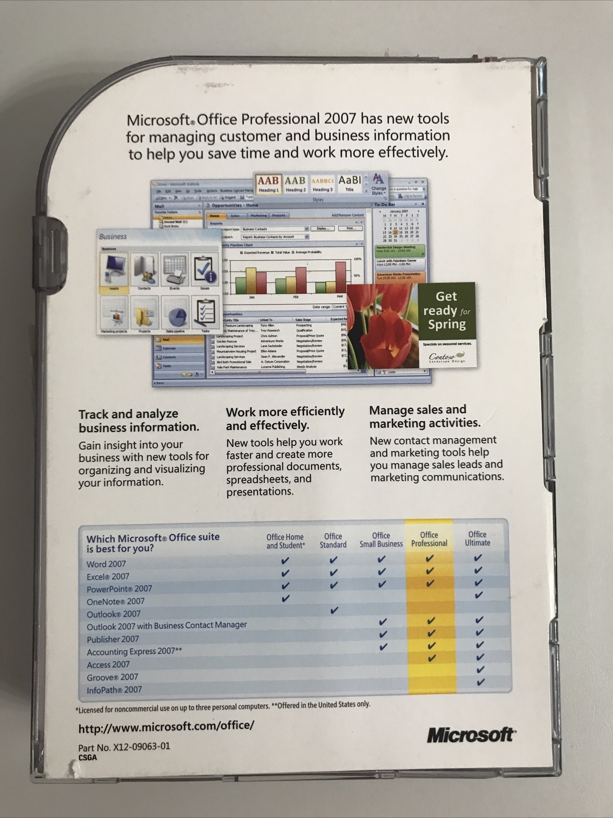 Microsoft Office 2007 Professional Full Retail GENUINE Pro Windows ~ used