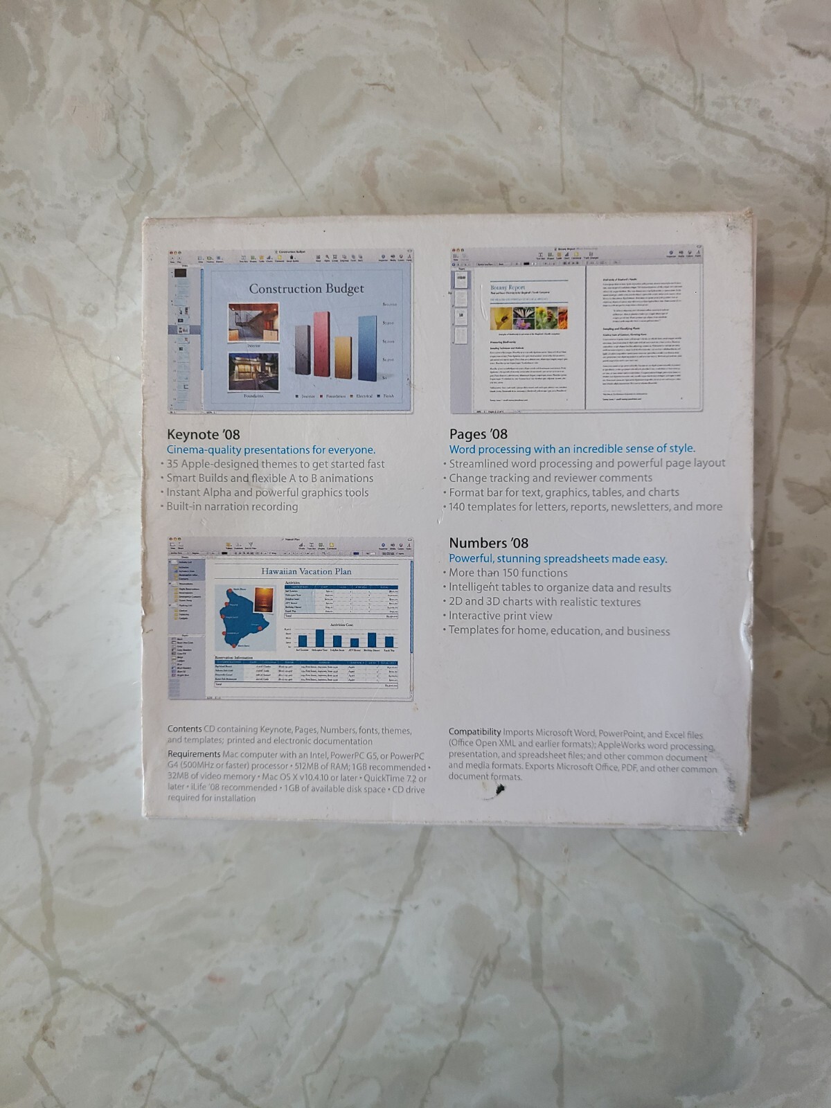 Apple iWork ’08 Retail Macintosh Software MB624Z/A W/ Serial Number