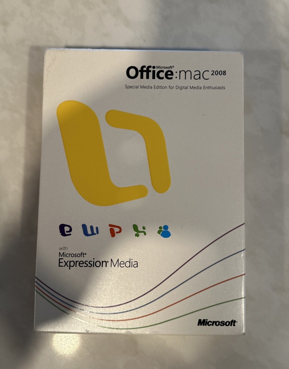 Microsoft Office Mac 2008 with Microsoft Expression Media W/ Key