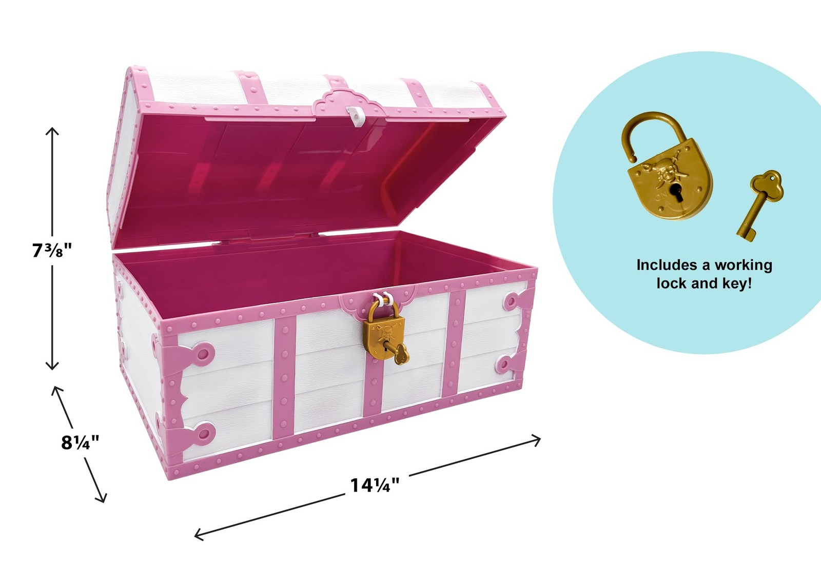 Teacher Created Resources Pink And White Treasure Chest Lock And Key Tcr6055