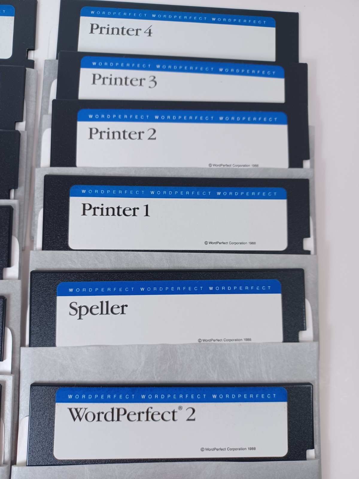WordPerfect 1 and 2 + (10) Font/Graphics, Speller etc 5.25″ Disks
