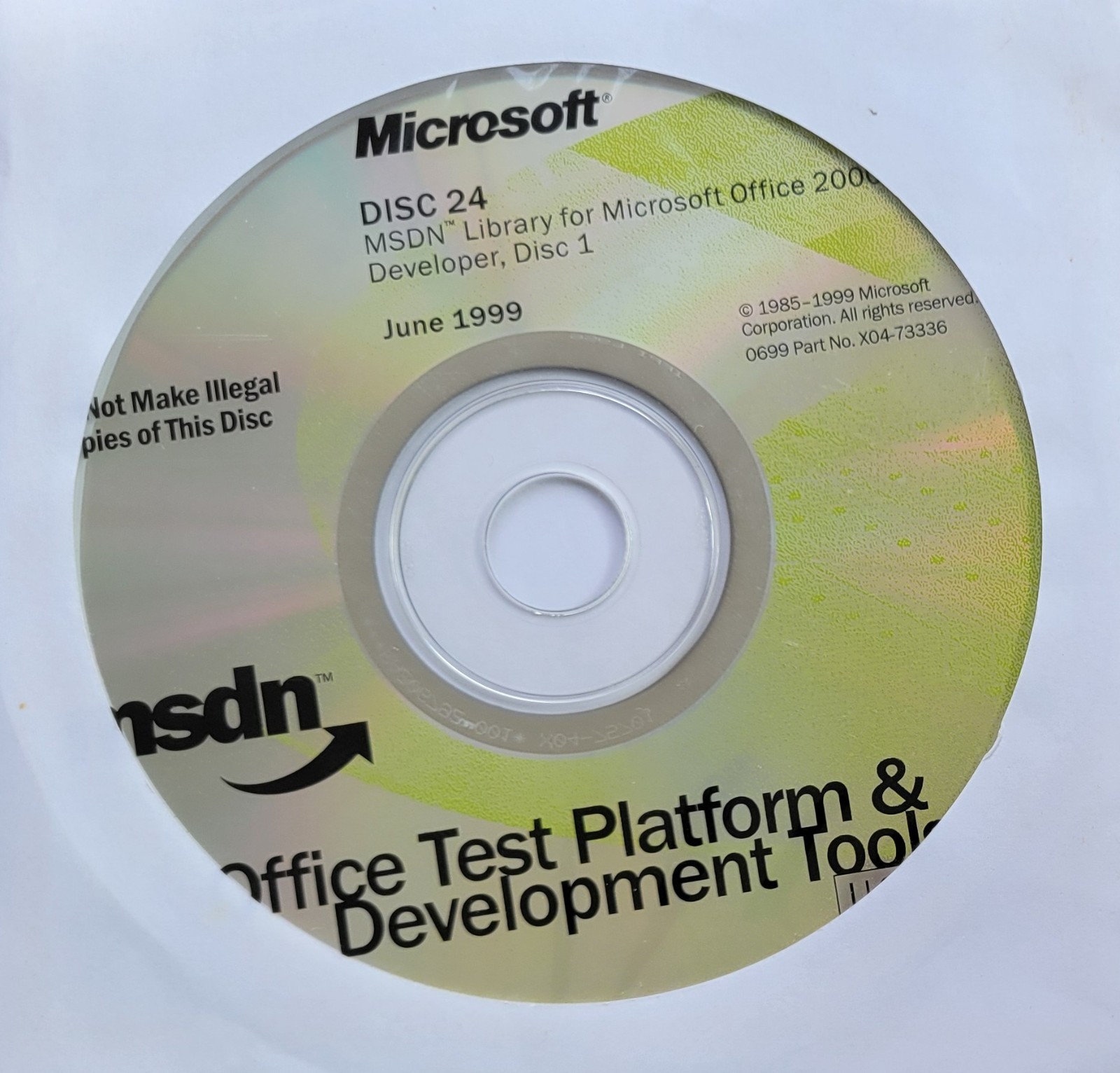 Vintage – Microsoft MSDN Library for Office 2000, 1999