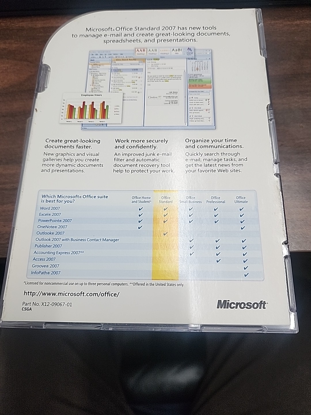 Microsoft Office Standard 2007 With Word Excel PowerPoint Outlook- Product Key