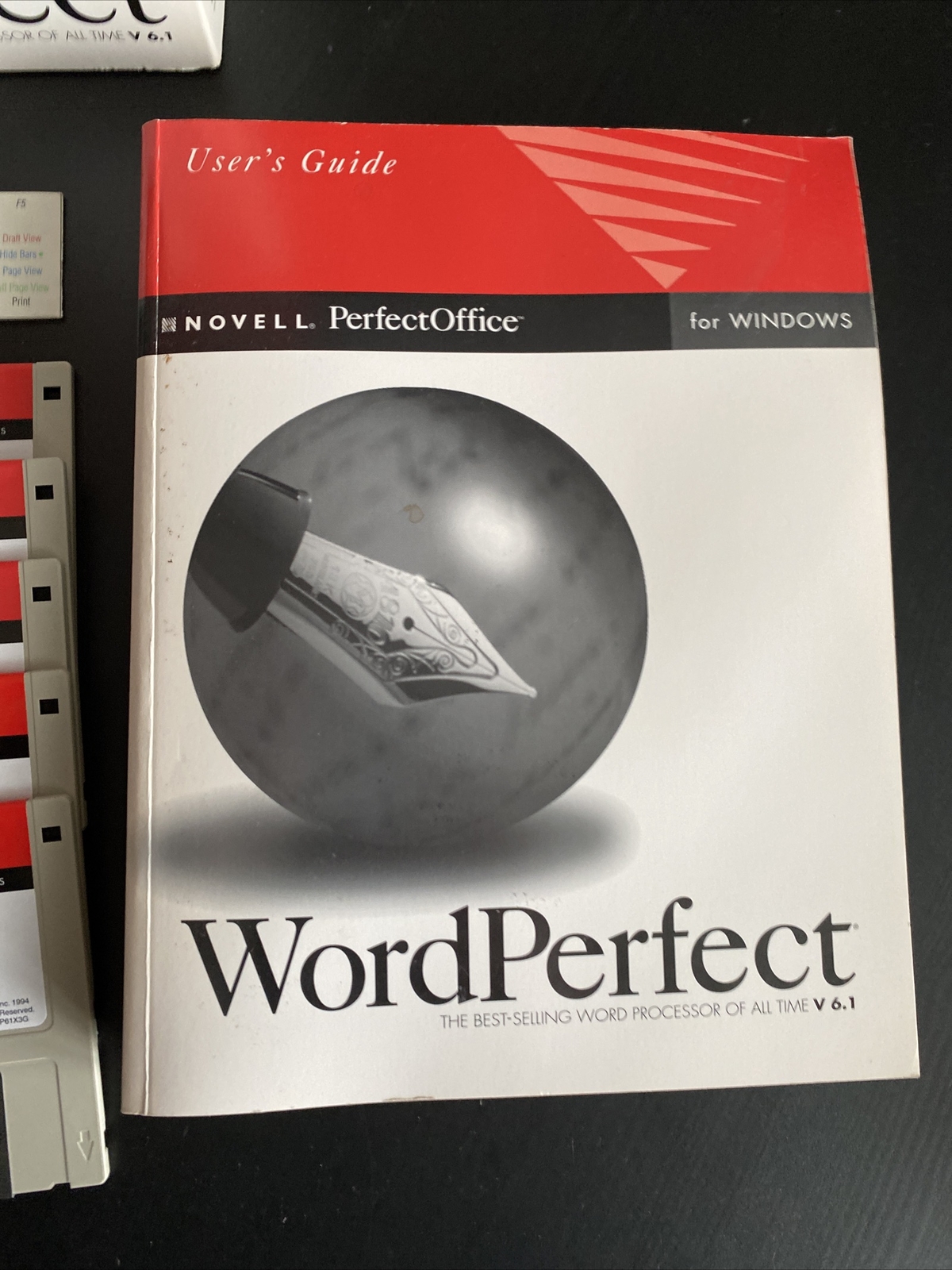 Novell WordPerfect 6.1 Upgrade for Windows 3.5 In Disks Original Manual and Box