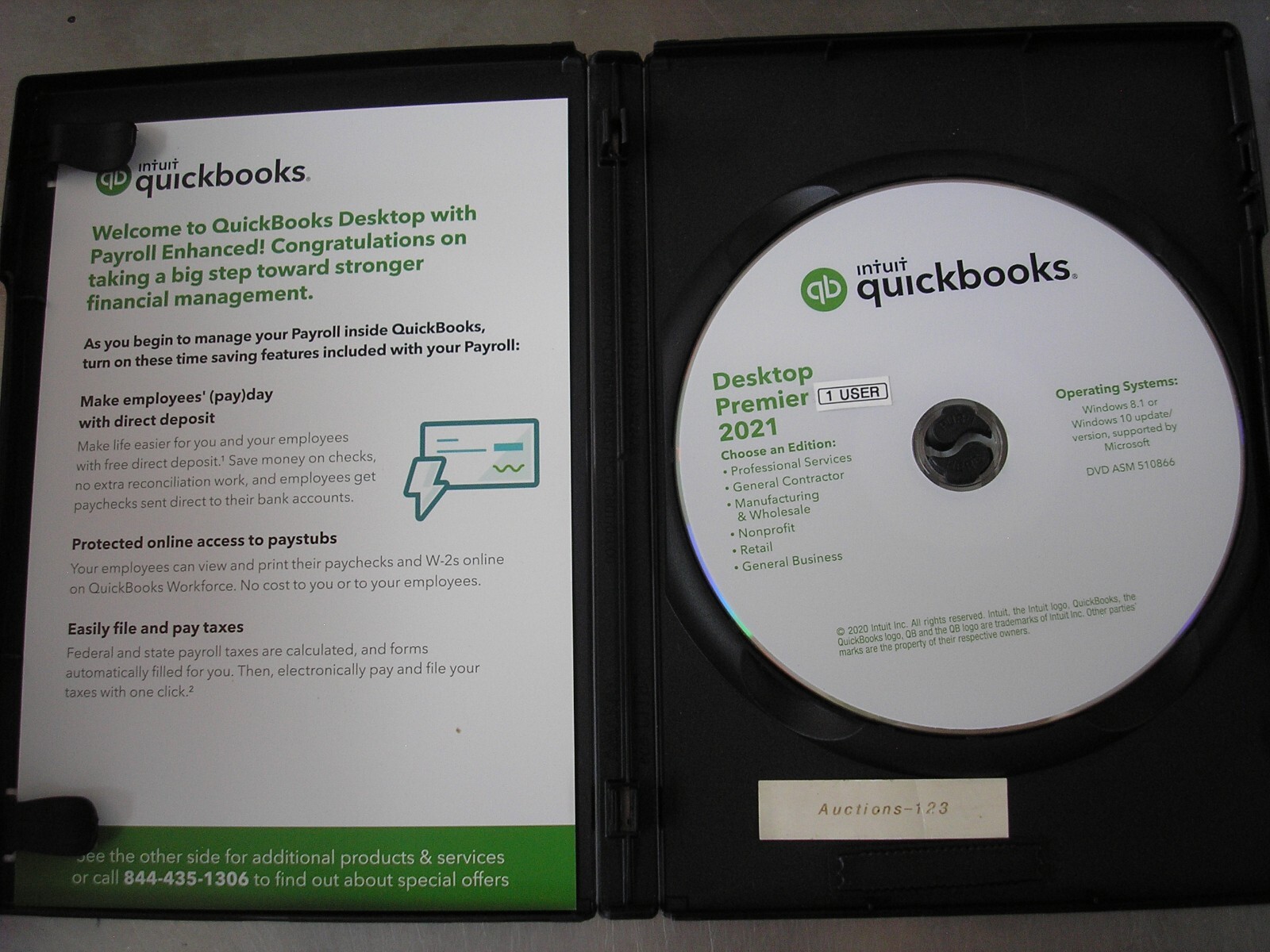 INTUIT QUICKBOOKS DESKTOP PREMIER 2021 FOR WINDOWS PC RETAIL BOXED FULL VERSION