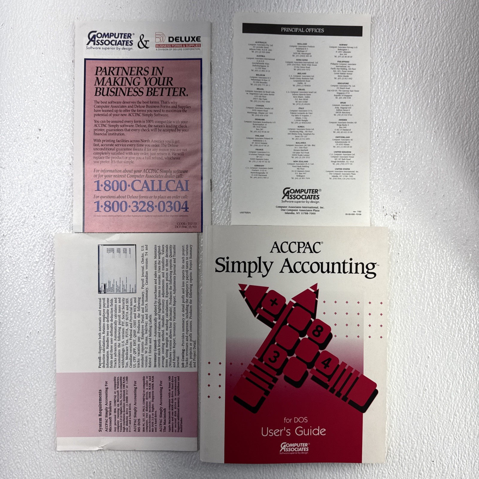 ACCPAC Simply Accounting for Windows Computer Associates 1991 Demo Copy OPENED