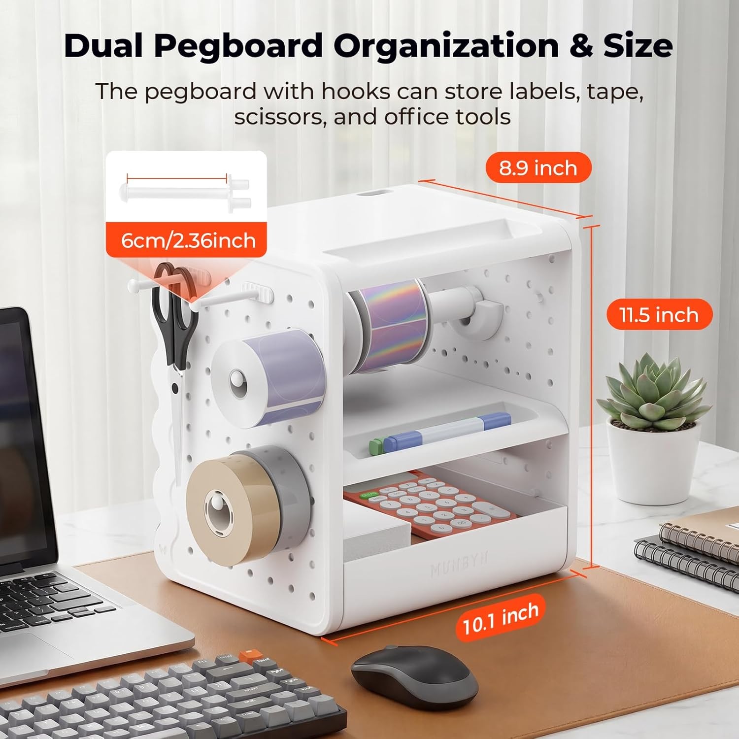 ILH03 4×6 Thermal Label Holder, 5-in-1 Sticker Holder with 3-Tier Shelf,