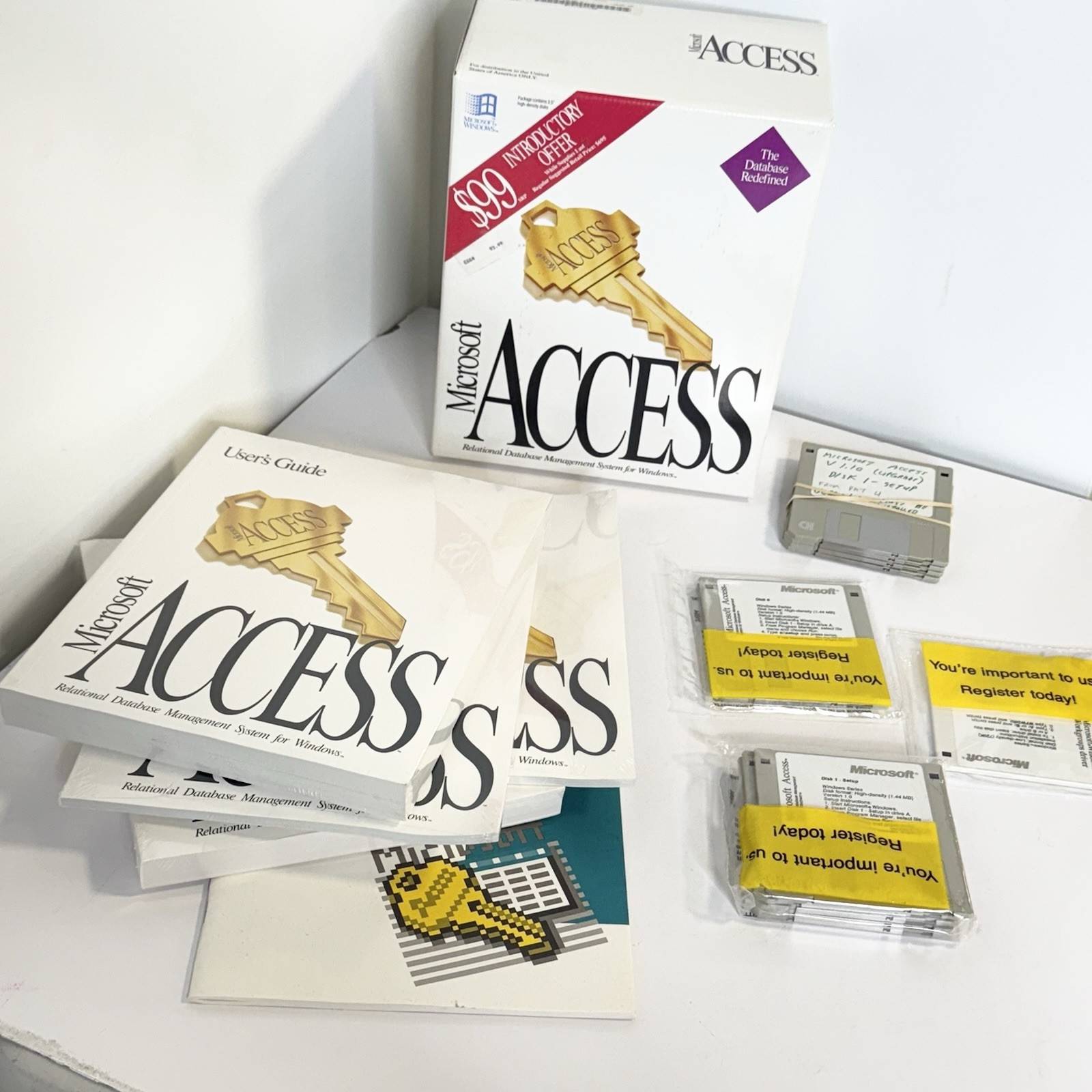 Microsoft Access Relational Database Management Windows Software 3.5” Disk Set