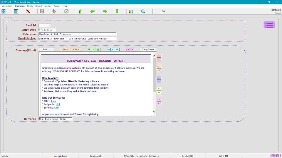 NPROFILE Email Marketing Software – Contacts Leads CRM
