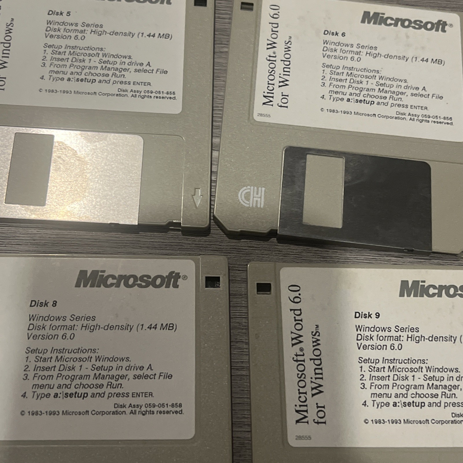 Microsoft Word 6.0 For Windows Version 6.0 | Floppy Disk Set 3.5″ Set of 9