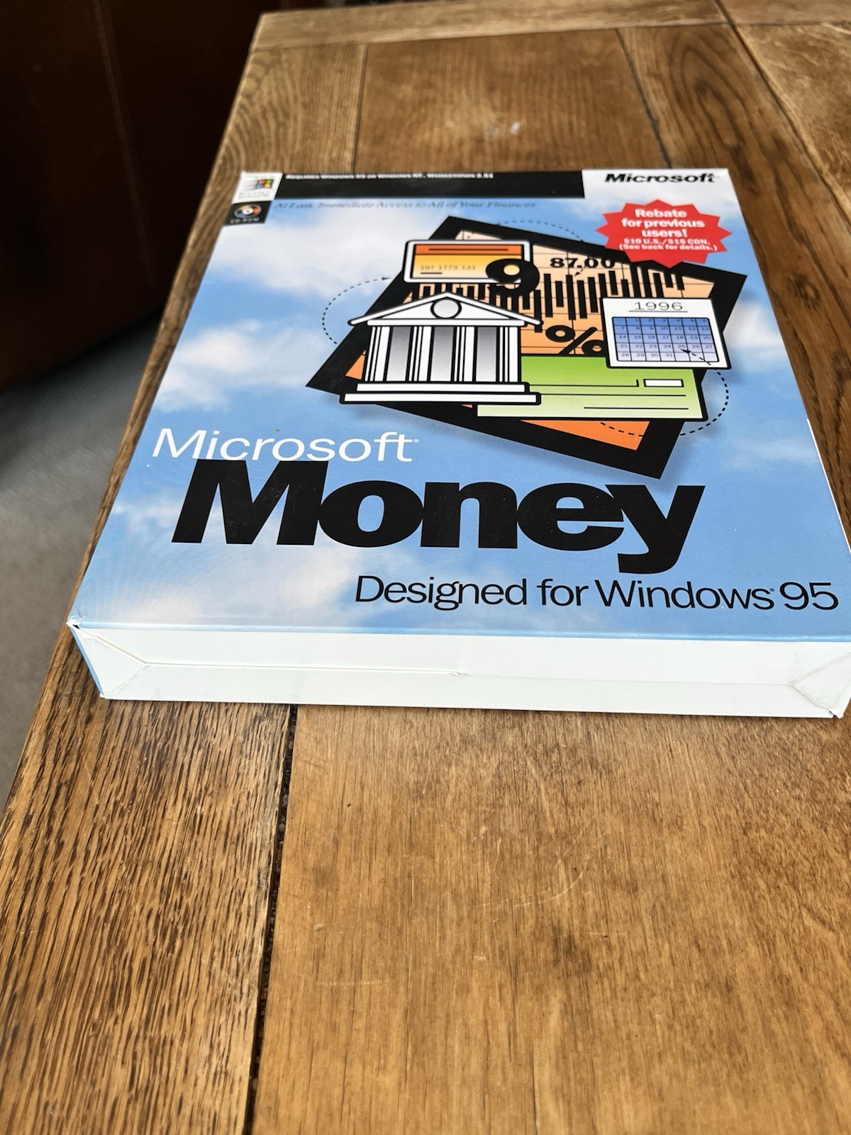 NEW Microsoft Money Windows 95 CD & 3.5” Disc Complete Retail Box – Sealed Discs