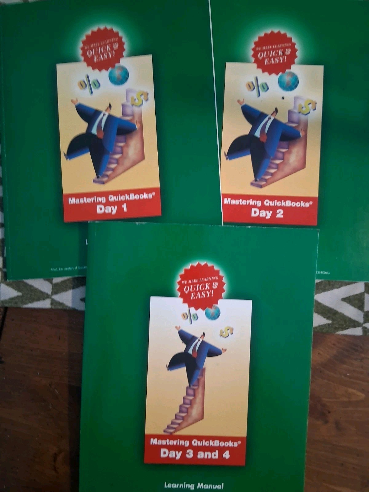 Lot of 3 Mastering Quickbooks Learning Manuals Day 1, 2, 3 & 4