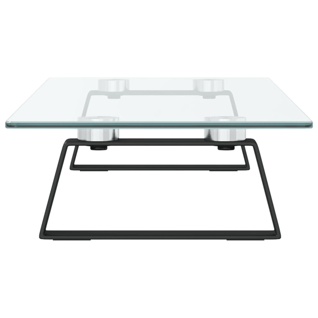 Monitor Stand Black 23.6″x7.9″x3.1″ Tempered Glass and Metal