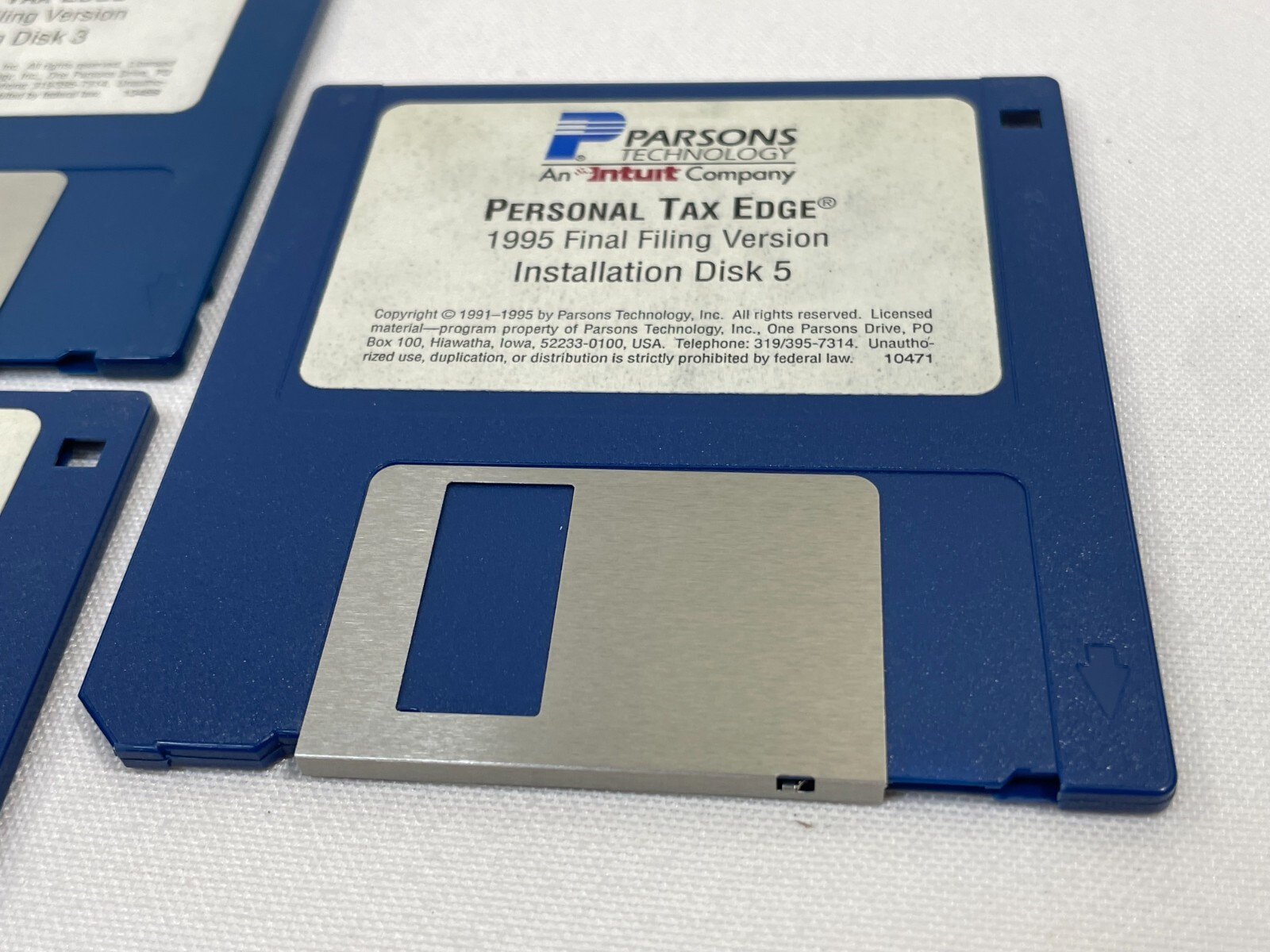 Vintage 1995 Parsons Technology Software State & Personal Tax Edge 3.5″ Floppy 7