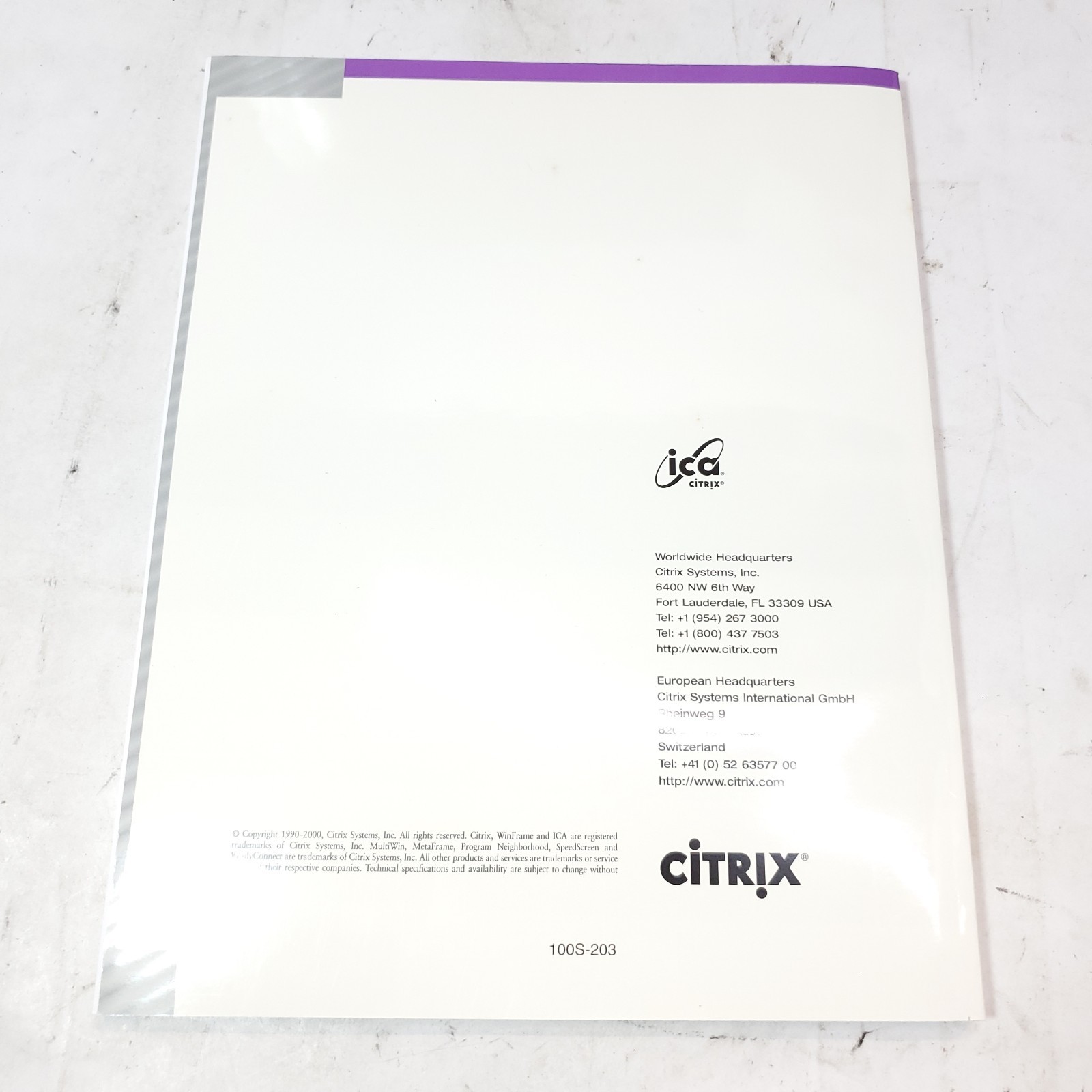 Citrix MetaFrame 1.8 for Windows 2000 Server License Kit No Discs Pre-owned