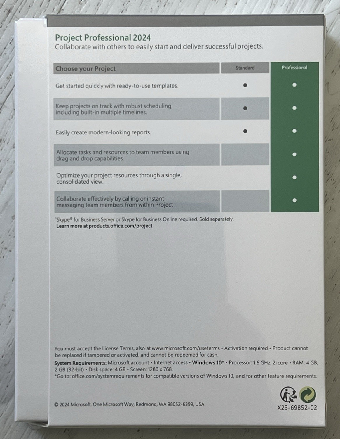 Microsoft Project 2024 Professional USB Kit & Key | Sealed – 1 PC Lifetime