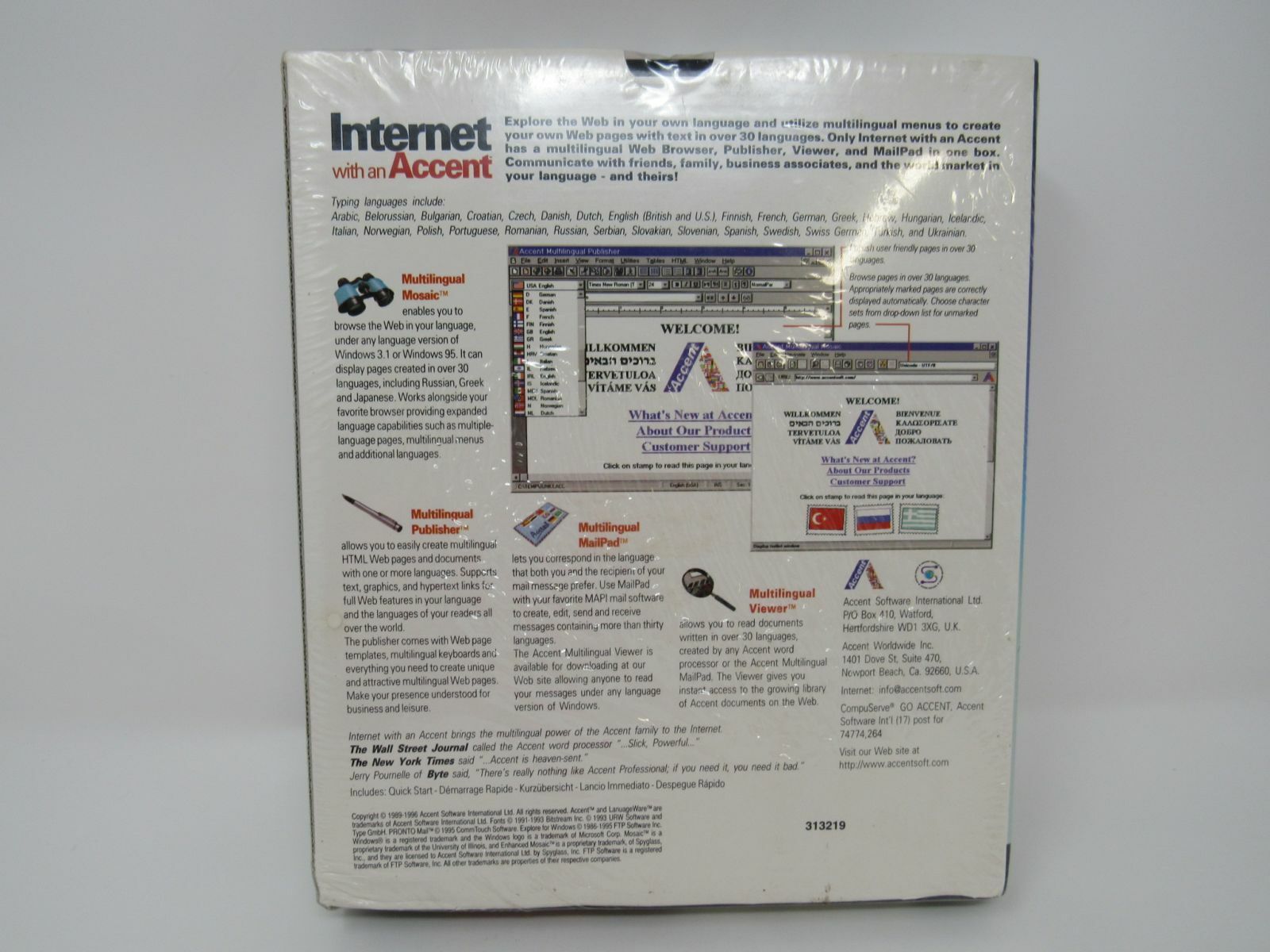 Champion Computer Products Inc Internet With An Accent 59H9962 Vintage