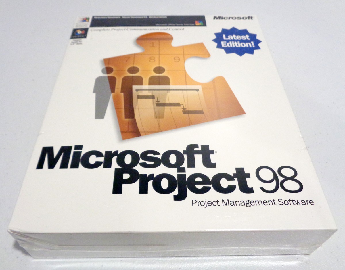 Microsoft Project 98 Full Version Software for Windows 95 PC Retail Box NEW