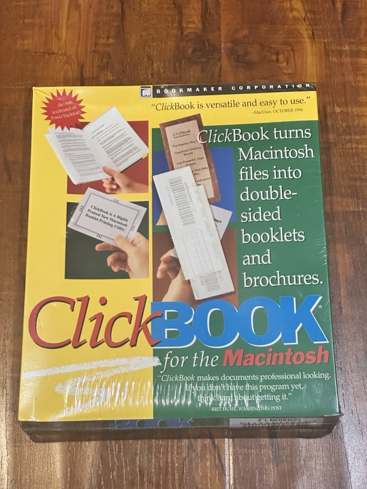 Vintage 1997 Clickbook 1.2 for the Macintosh Brochure & Booklet Software – New!