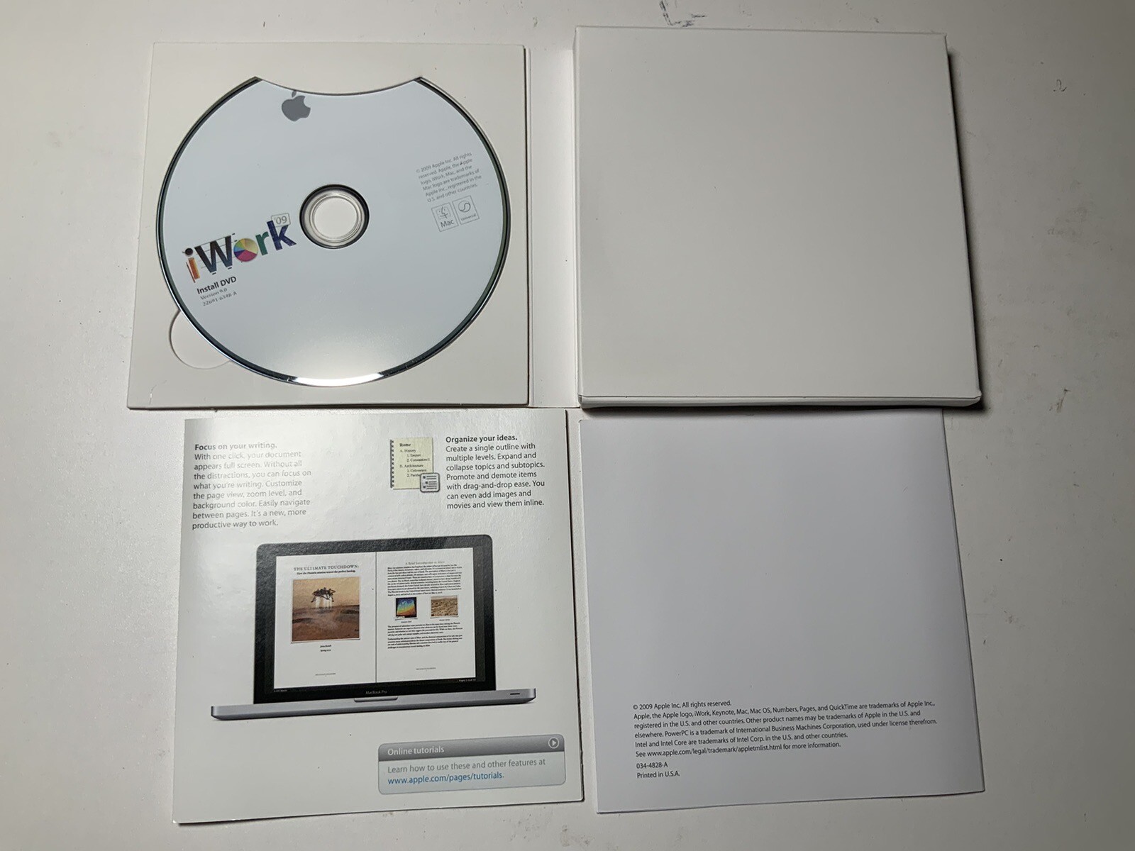 Apple iWork ’09 V9.0.3 MB942Z/A Install DVD for Mac
