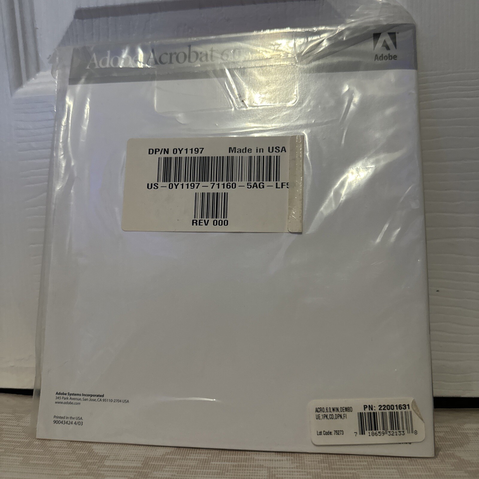 Adobe Acrobat 6.0 Standard 90046061 Full Retail SEALED CD w/ Serial Number