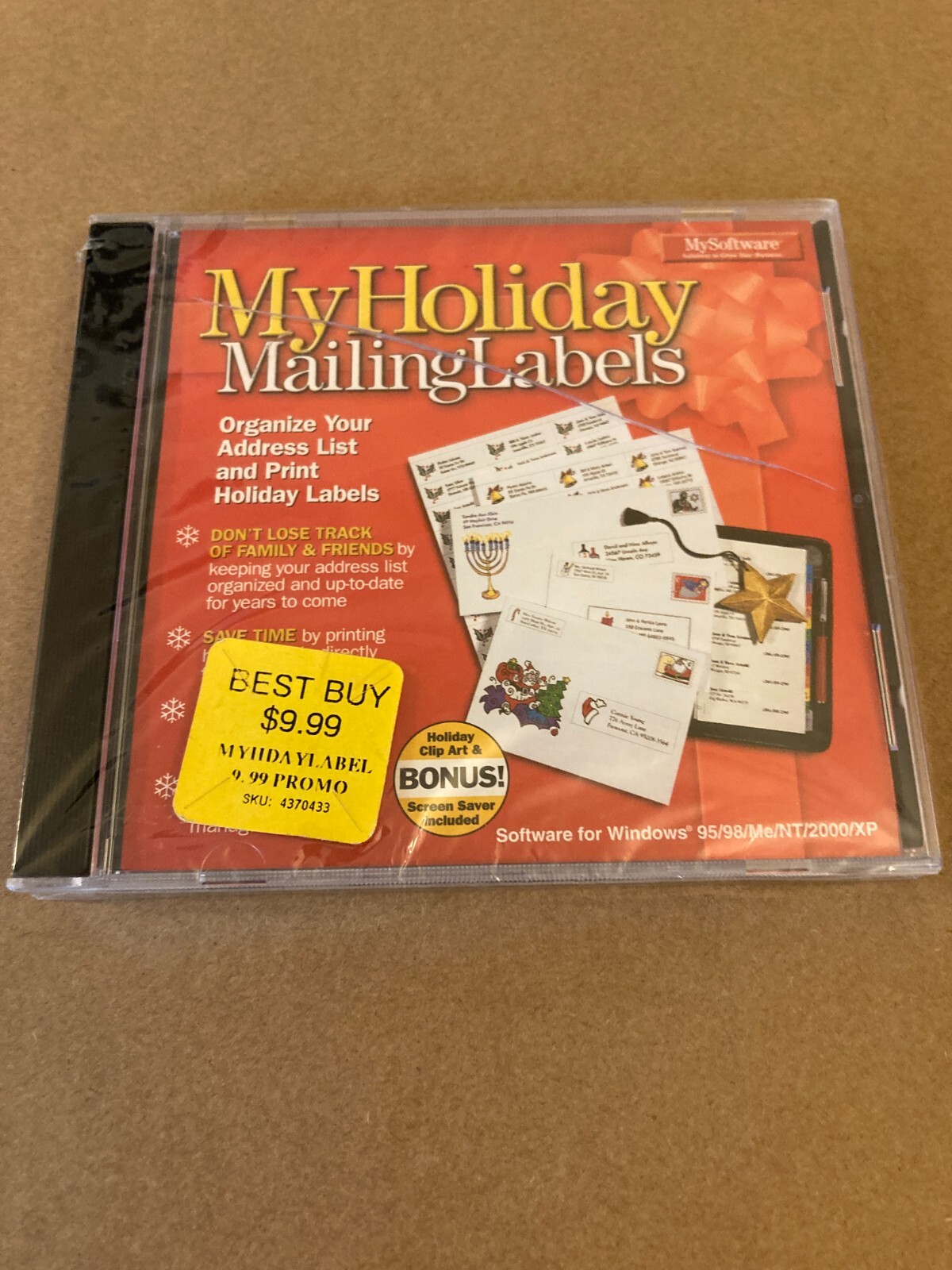 My Holiday MailingLabels (PC, 2001) Sealed but Cracked Case