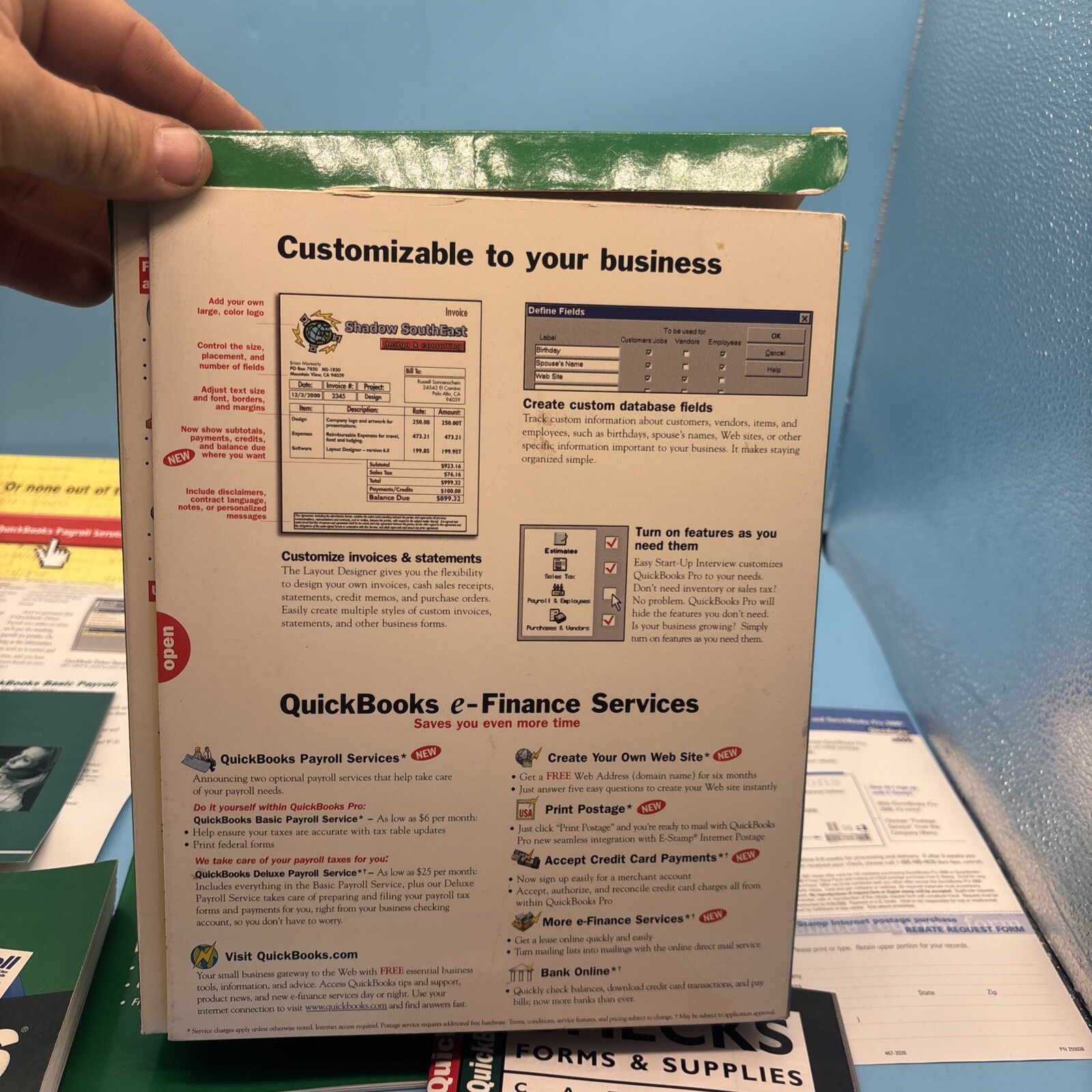 QuickBooks Pro 2000 Quicken Box With Manual NO DISC