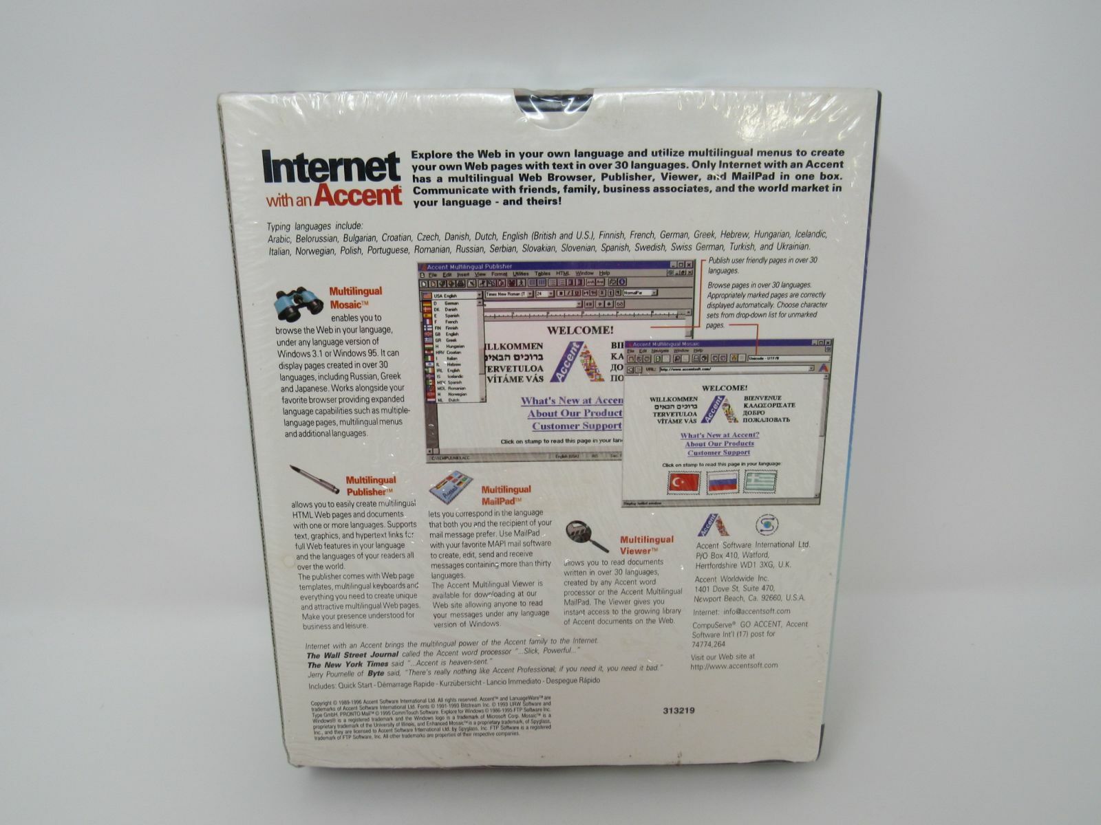 Champion Computer Products Inc Internet With An Accent 59H9962 Vintage