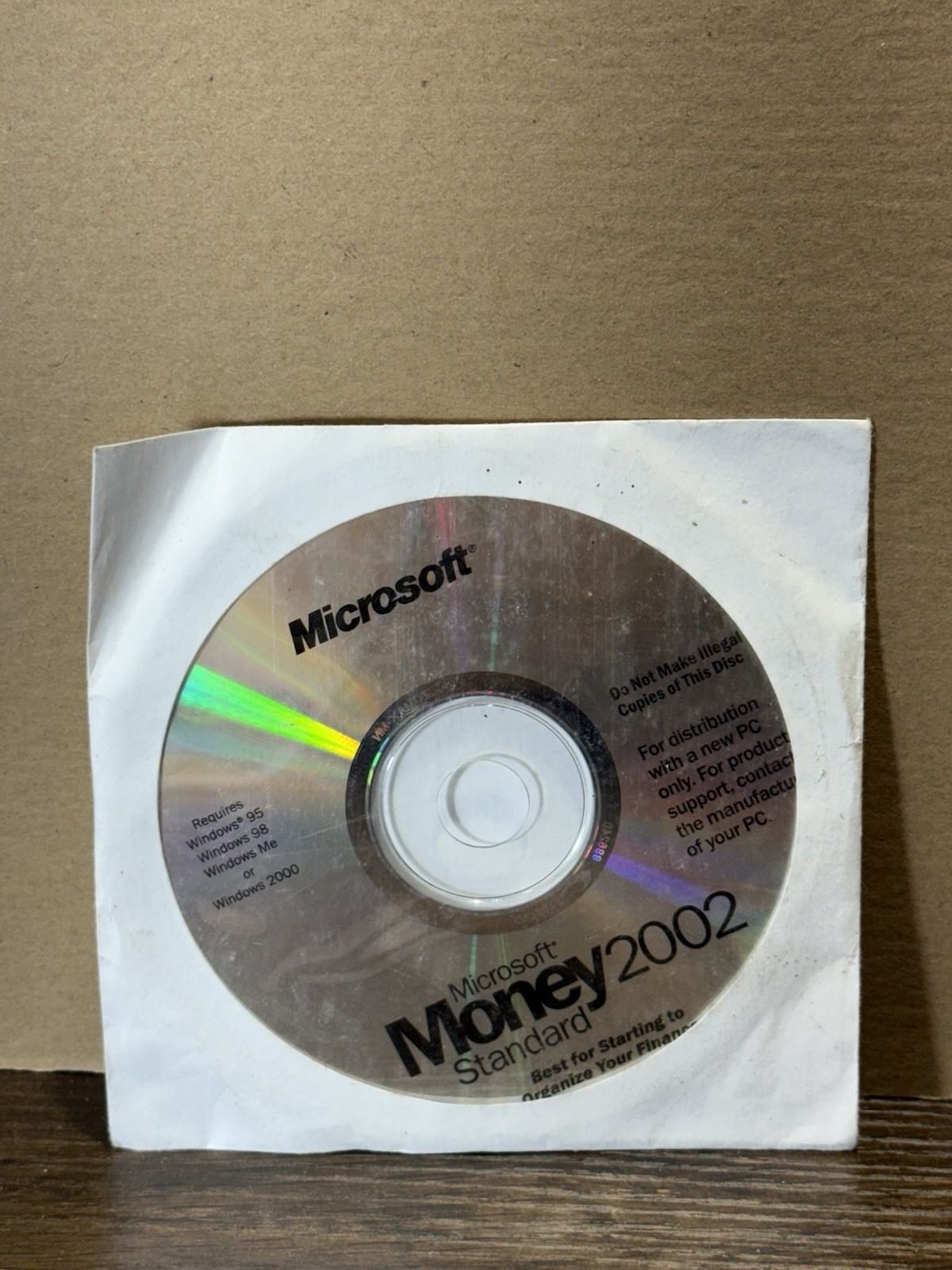 VTG Microsoft Money 2002 Standard For Windows CD ROM Software w/ COA Sealed!