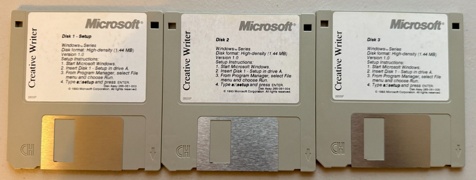 Vintage Microsoft Creative Writer (1993 – Version 1) for Windows