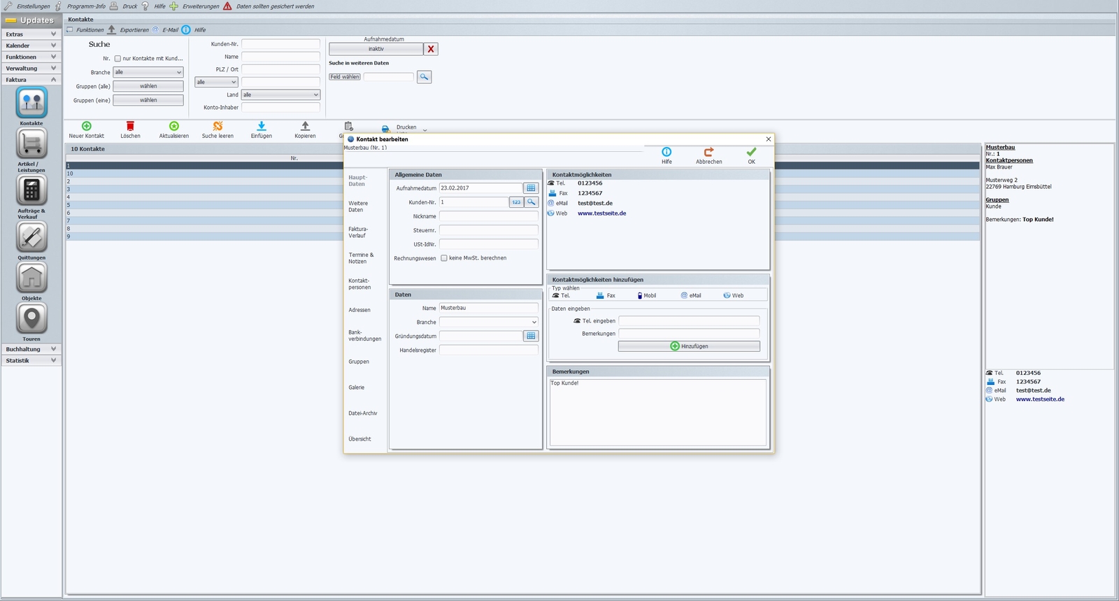 Invoice program for caretakers, caretaker service software solution, IT program