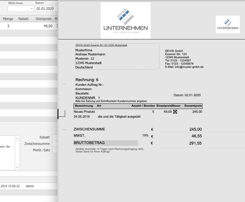 Rechnungsprogramm Lager Dienstleistung Rechnungen Faktura Programm Mac Windows