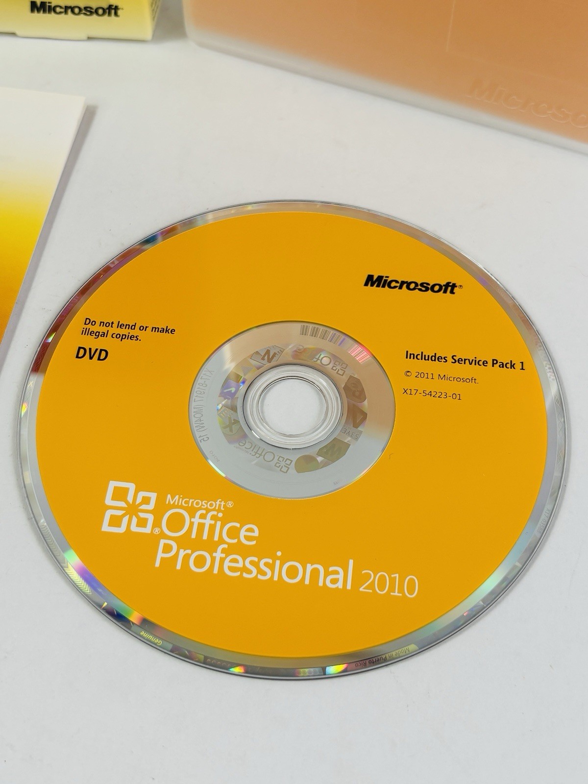Microsoft Office Professional 2010 Full Retail Box w/ Key & DVD Service Pack 1