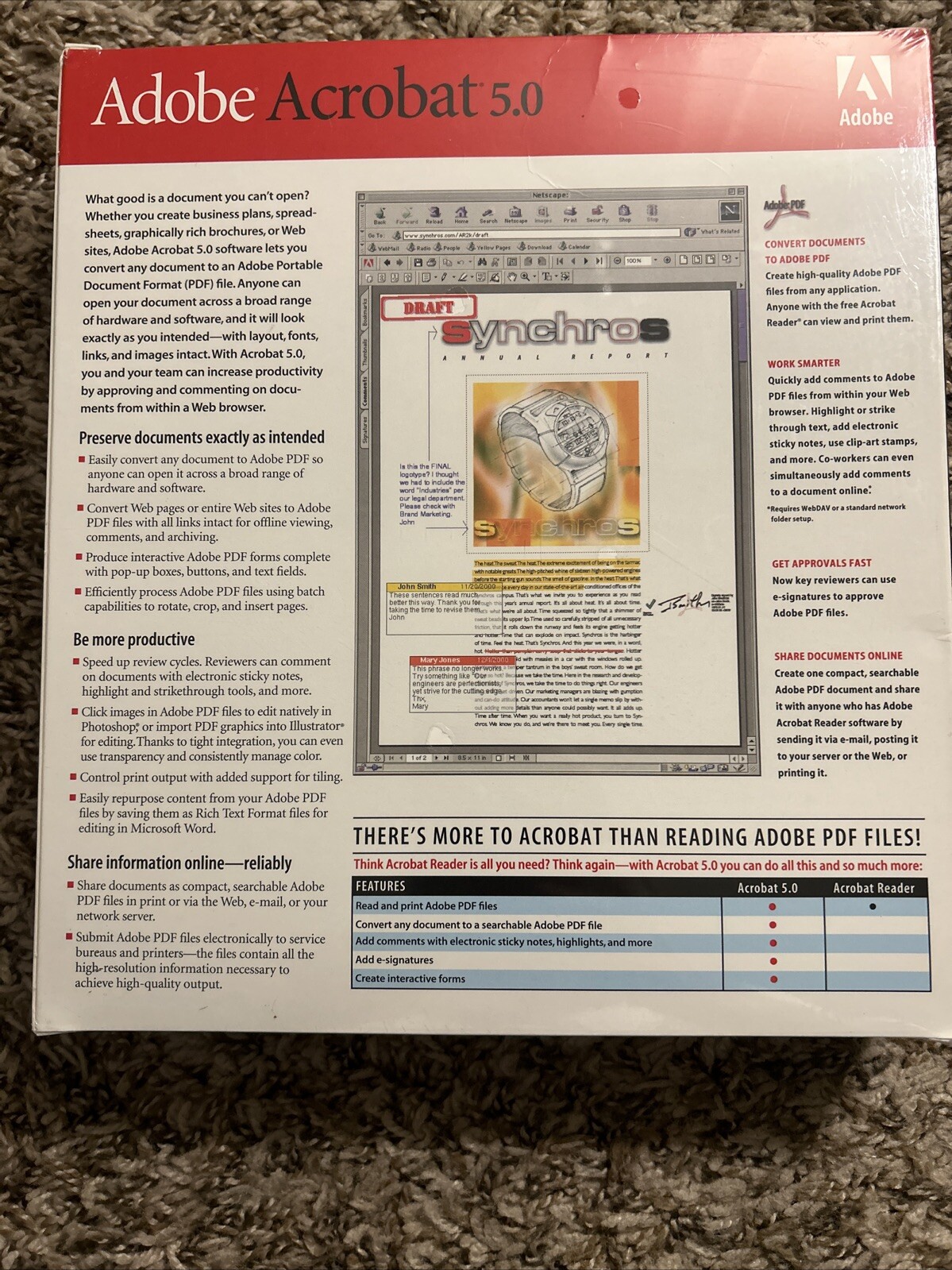 NEW Adobe Acrobat 5.0 Vintage Software For Mac Serial License Product Key SEALED