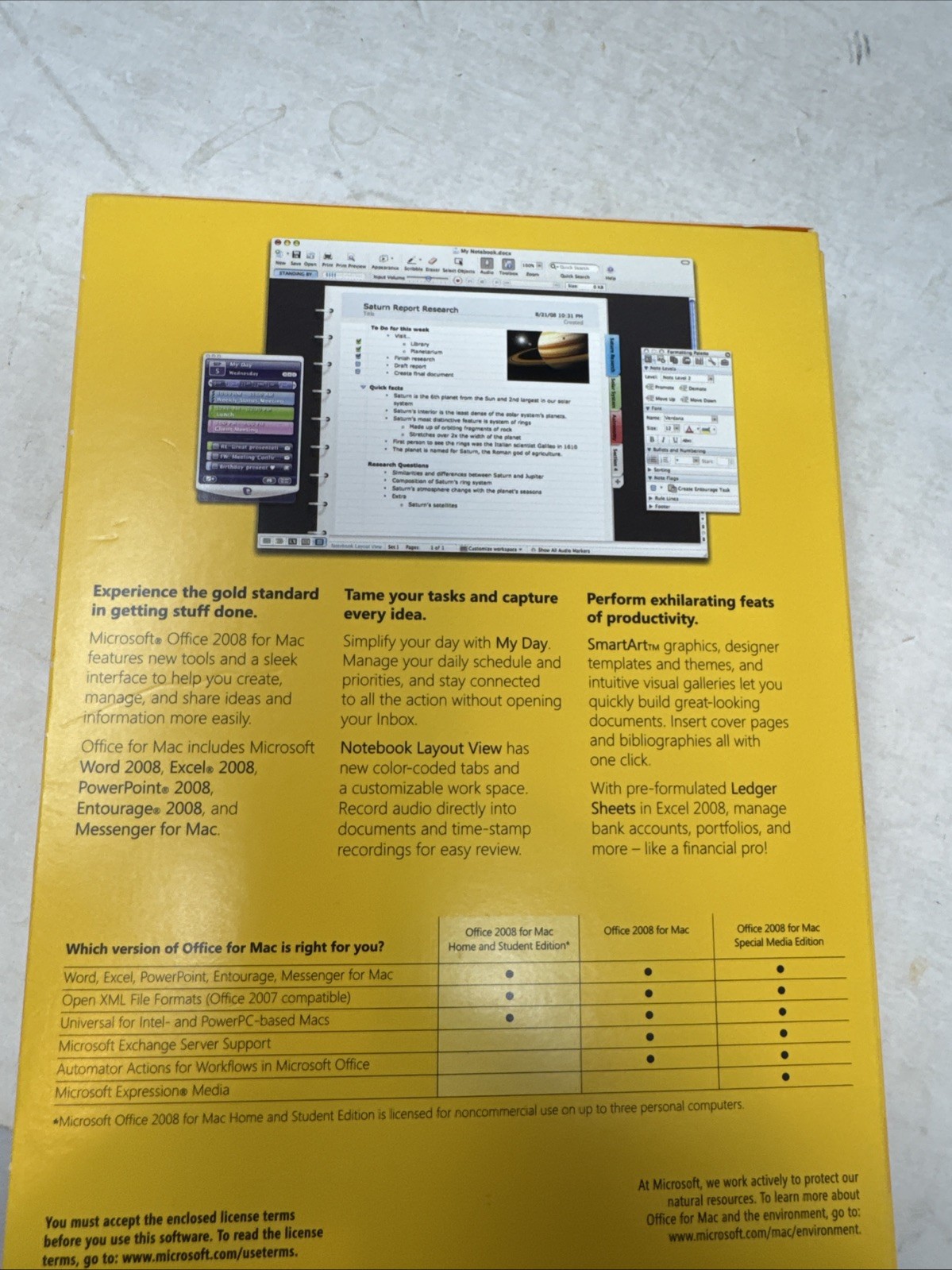 Microsoft Office 2008 Home & Student Edition 2008 for Mac w product keys
