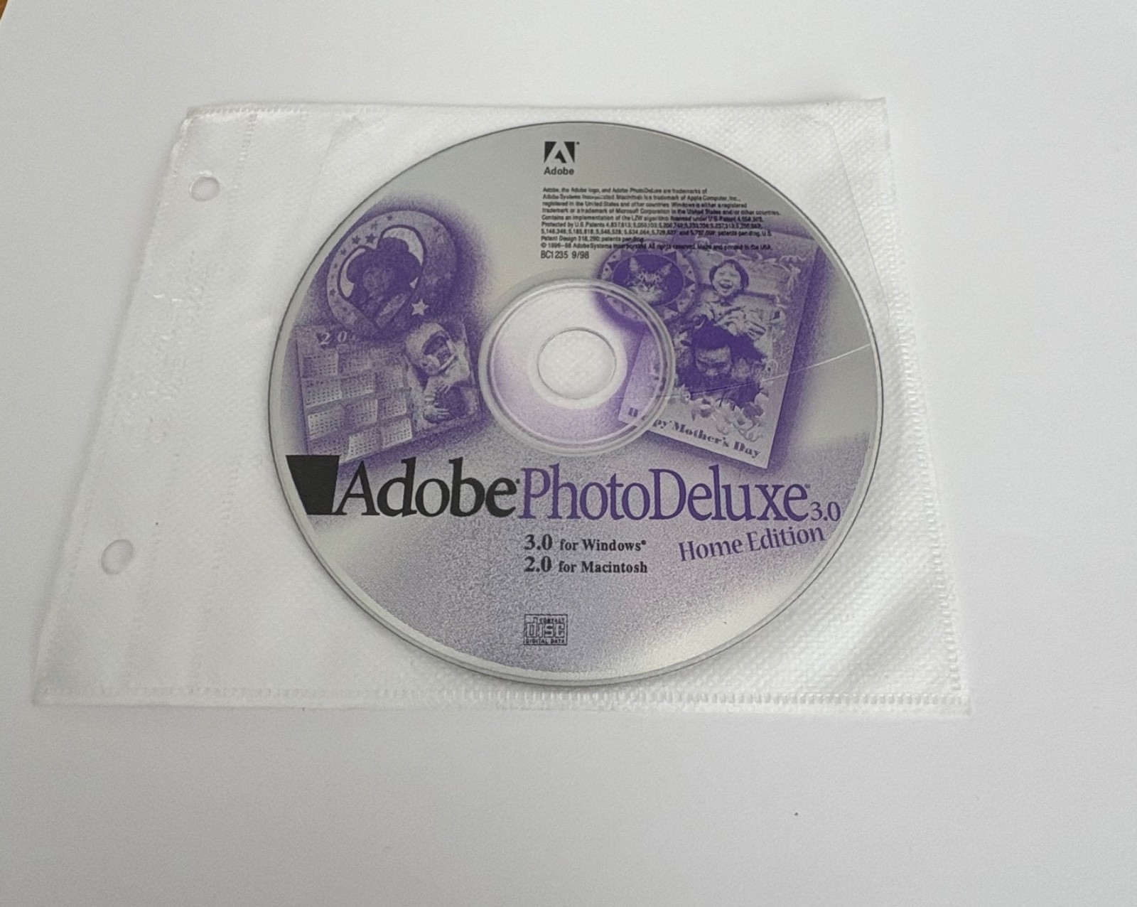 Adobe Photo Deluxe Home Edition 3.0 – CD ONLY – SERIAL # NOT INCLUDED!!!