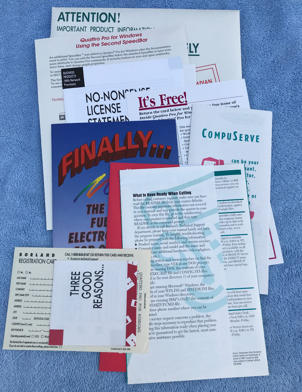 Borland Quattro Pro For Windows Ver 1.0 3.5″ Floppy Disks Guides COMPLETE