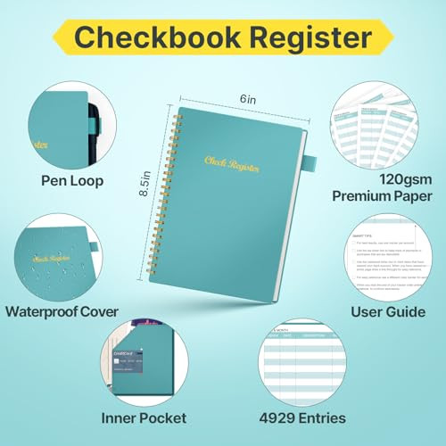 Check Registers for Personal Checkbook Register, Bank Accounting Ledger Book