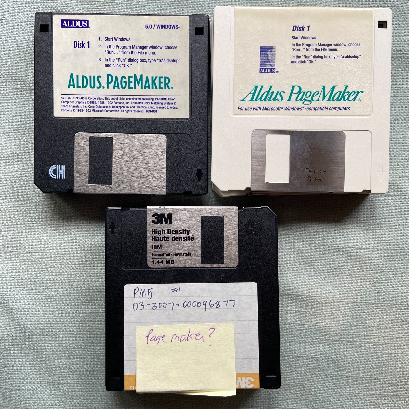 Vintage Software Lot 3.5” Aldus PageMaker 4.0 5.0 Windows PC Computer IBM 1993