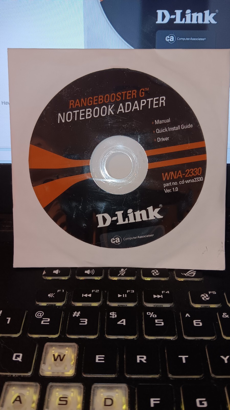 Rangebooster G Notebook Adapter D-link Cd WNA-2330 Ver 1.0