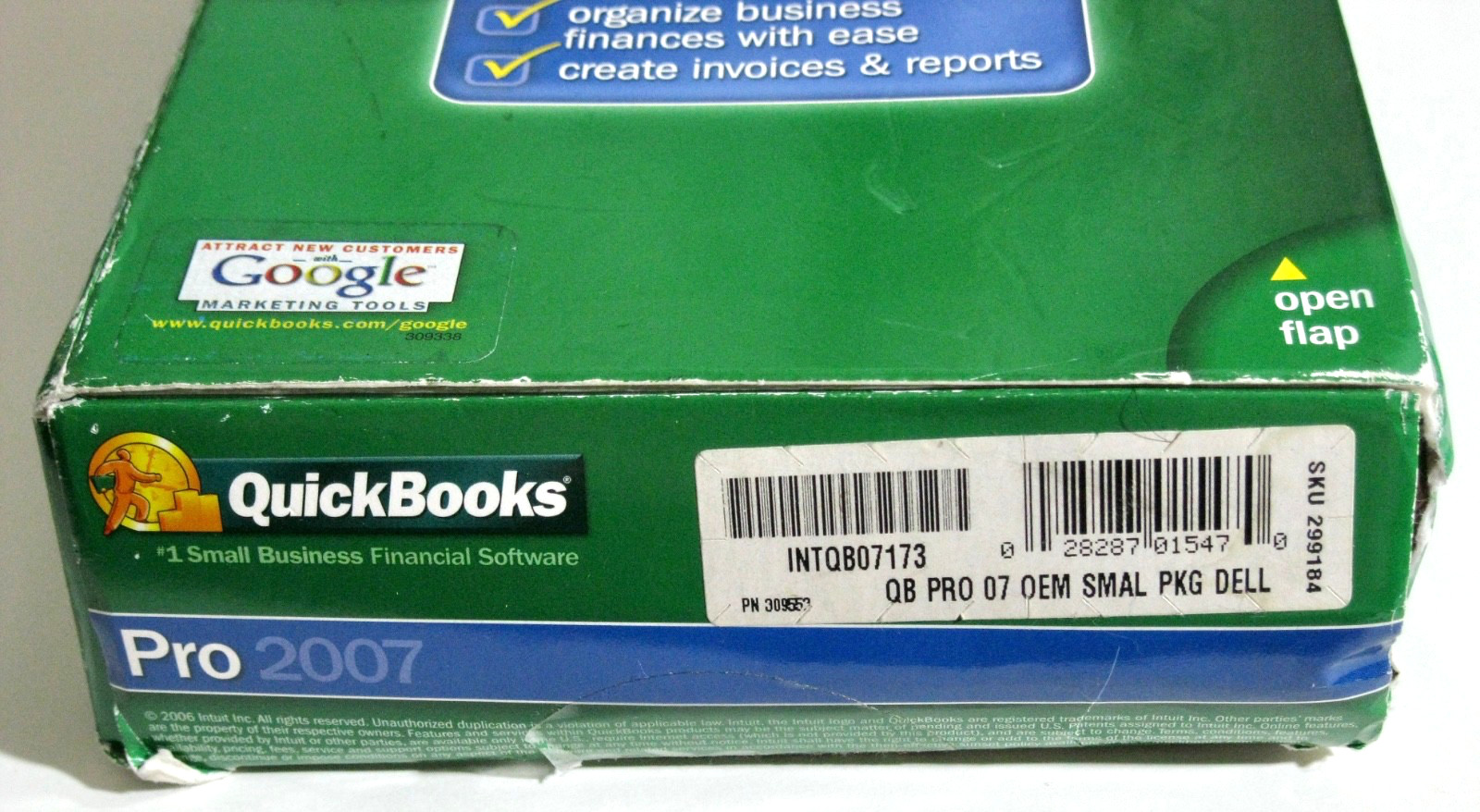 INTUIT QUICKBOOKS PRO 2007 SMALL BUSINESS FOR WINDOWS W/ LICENSE KEY