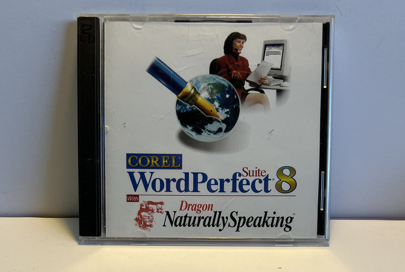 Corel Word Perfect Suite 8 with Dragon Naturally Speaking (PC) Windows 95 NM