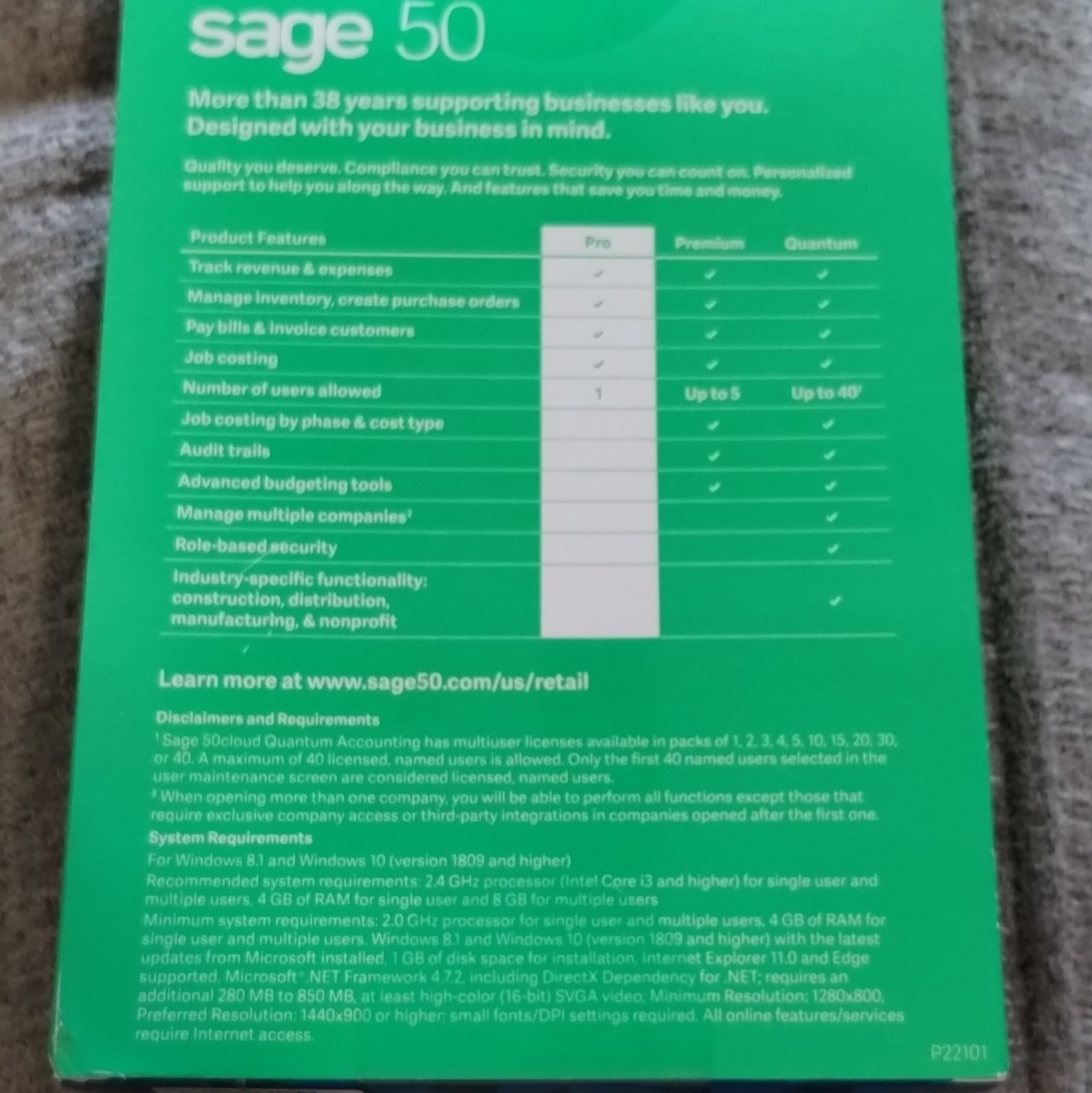 Sage 50 Pro Accounting 2021 U.S. Edition (185)