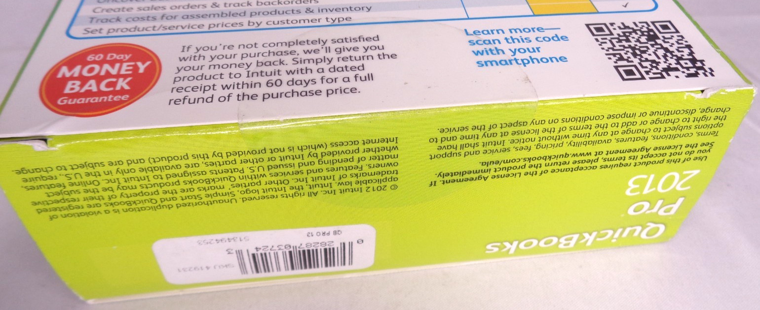 Intuit QuickBooks Pro 2013 Small Business Accounting Software NEW Sealed 419231